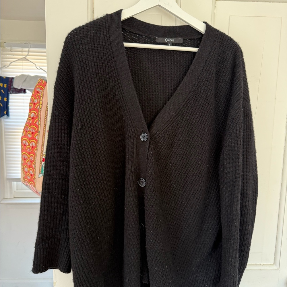 Black Cashmere Quince Cardigan